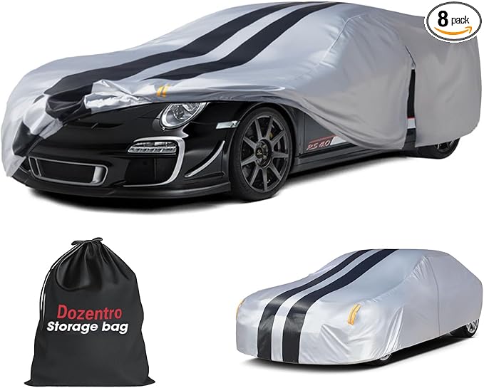10 Layers Car Cover Custom Fit for Porsche 911(991/992/996/997 Series) Carrera 4S/Turbo/Carrera 1997-2026 100% Waterproof All Weather, Heavy Duty Covers for Rain Sun UV Protection with Door Zipper.