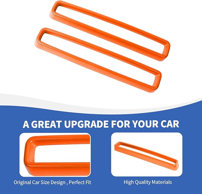 Front Grille Inserts Grill Guard Compatible with 2015-2024 Dodge Challenger Exterior Accessories, Orange