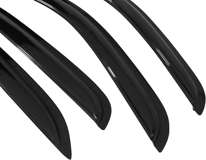 Window Visor Compatible with 2007-2014 Chevy Tahoe GMC Yukon, Slim Style Acrylic Smoke Tinted 4PCS Sun Rain Shade Guard Wind Vent Air Deflector by IKON MOTORSPORTS, 2008 2009 2010 2011 2012 2013