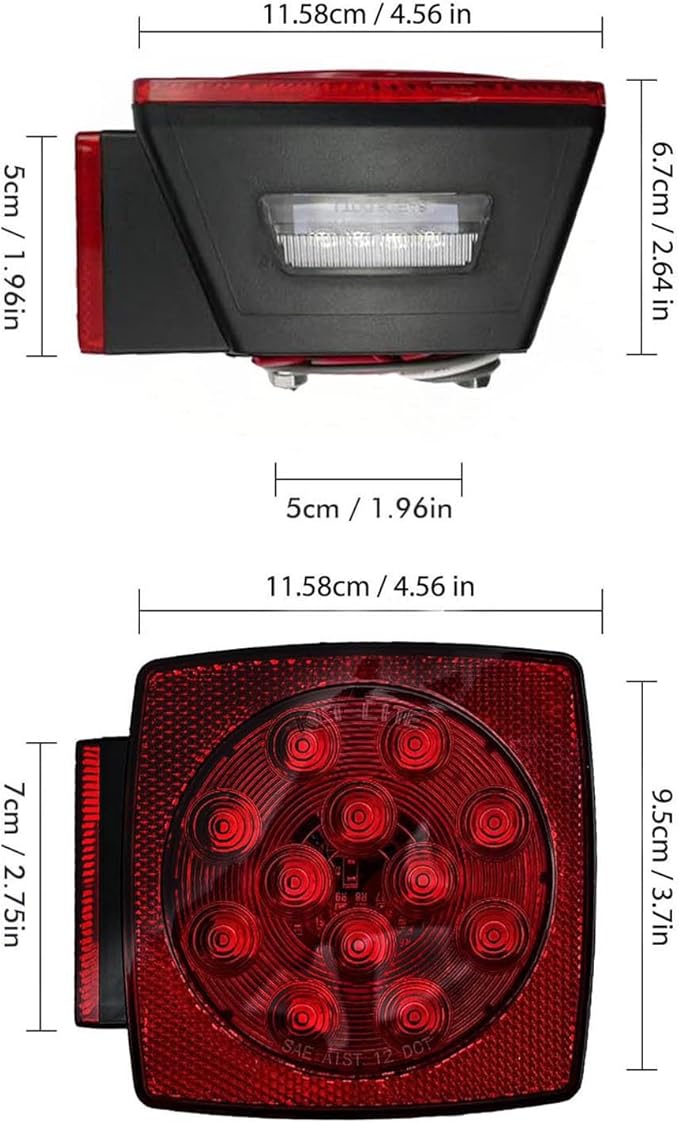 LED Trailer Light, License plate light, 12V Easy Install Waterproof for Under 80 Inch Boat utility Trailer Trucks Campers RVs Snowmobiles DOT Compliant (Light only)