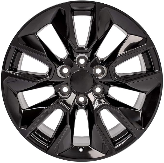 OE Wheels CV32 20 Inch Rim Fits Silverado 1500 RST Style 6x139.7 20x9 Gloss Black - Hollander 5916 (1)