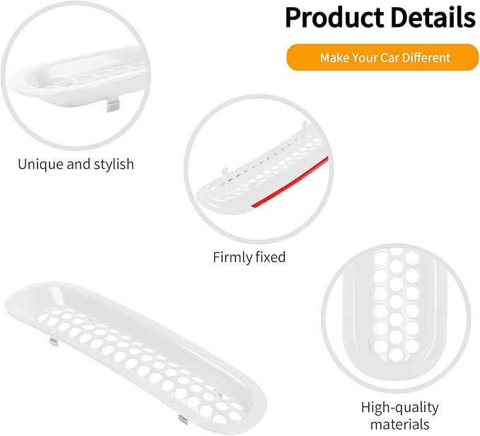 Hoolcar Front Grill Mesh Inserts Clip-in Honeycomb Grille Guard Cover Fit for Jeep Wrangler JK JKU 2007-2017, Exterior Accessories, White