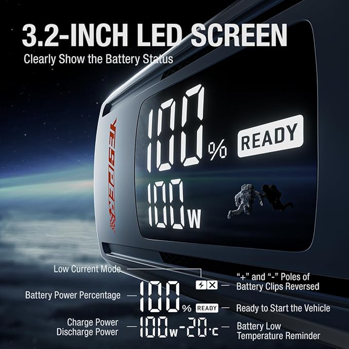 YESPER Boost Jump Starter Battery Pack 4120A 27000mAh Car Battery Charger Jumper Starter (All Gas/up to 10L Diesel) 100W Quick Charge 12V Portable Jump Box for Totally Dead Vehicle with DSLI Safe Tech