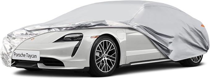 Waterproof Car Cover for Porsche Taycan (2020-2024), 5 Layers Compatible with Porsche Taycan All Weather, Snowproof Windproof Rain Ice Sun UV Protection