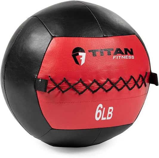 Titan Fitness Soft Leather Medicine Wall Ball Durable, Endurance, Cardio, Core Strength