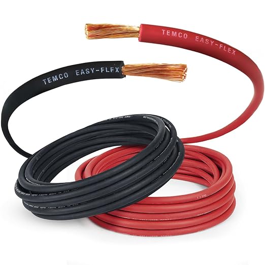 TEMCo 6 Gauge AWG 150 Ft Black + 150 Ft Red Flexible Pure Copper Made in USA Welding Cable Battery Wire - Heavy Duty Solar, Inverter, Car, RV, Truck