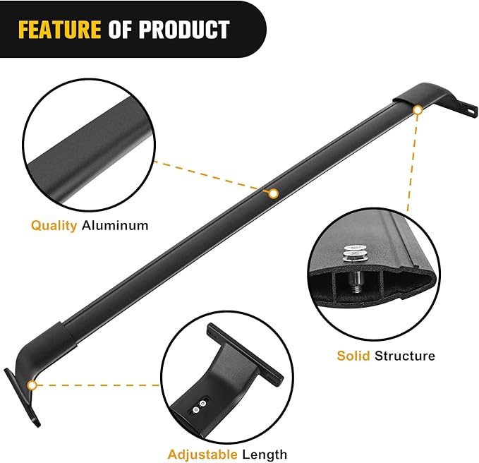 Nilight Roof Rack Cross Bars Fit for Jeep Grand Cherokee L 3-Row 2021 2022 2023 & Grand Cherokee WL 2-Row 2022-2023 Aluminum Rails Crossbars with Adjustable Length for Rooftop Cargo Tent Carrier Kayak