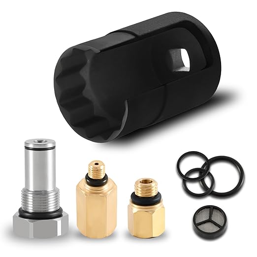 High Pressure Oil Pump Valve Air Test Fitting Tool Oil Rail Adapters Leak Test Kit and 6.0 IPR Valve Socket with Seal Kit Compatible with Ford 6.0L Powerstroke Diesel Engine Replace#: 3C3Z-9H529-A