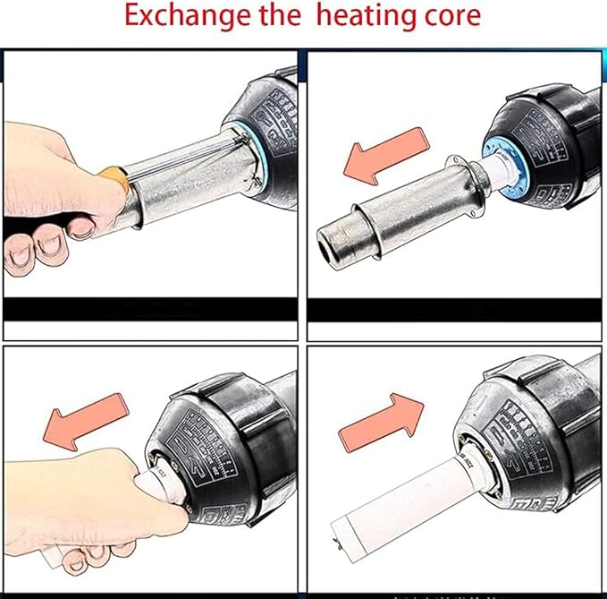 1600W Hot Air Plastic Welder Welding Gun Plastic Repair Welder Kit, 4 Flat Welding Nozzles, Various Welding Flooring Accessories Floor Tool Set