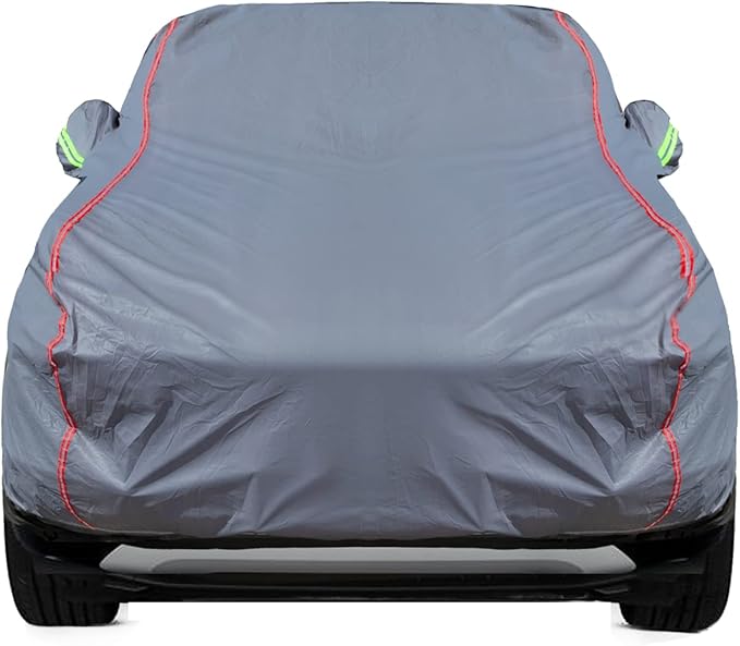 Breathable New Material, Waterproof Car Cover, Locks and Zipper Doors, Sunscreen Waterproof UV Prevention Snowproof Wind and Windproof,Suitable for Indoor Outdoor,for SUV (up to 180") C10