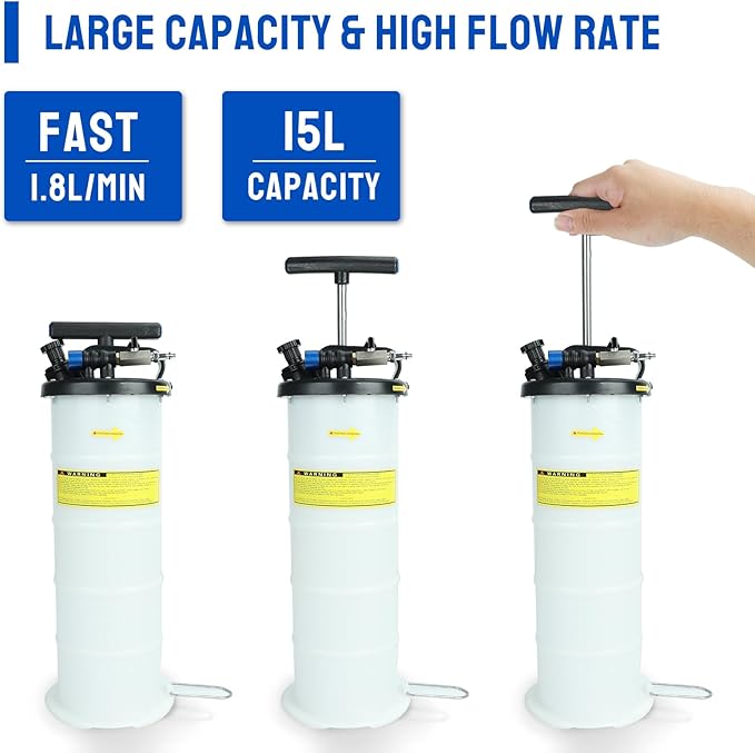 EASYBERG Pneumatic/Manual 6.5L Oil Extractor Oil Changer Vacuum Fluid Petrol Fuel Extractor Automotive Oil Extractor Pump Manual Fluid Extractor Pump Tank Remover
