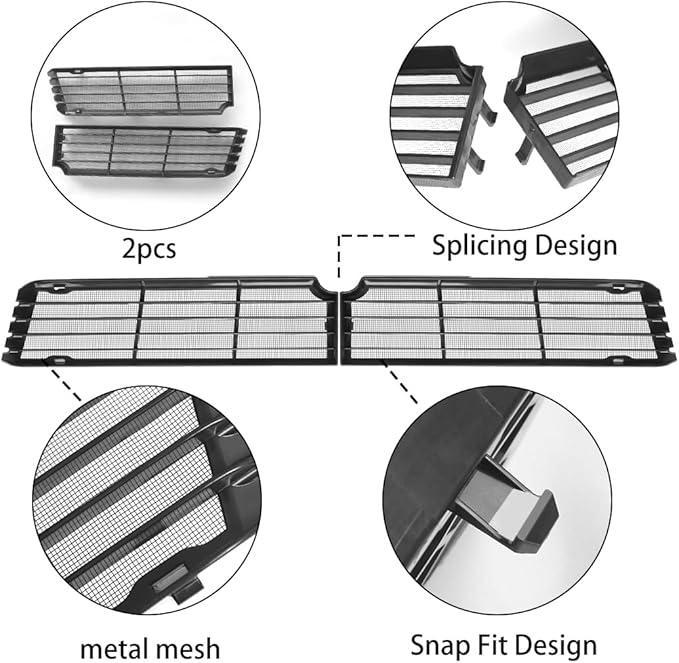 Grille Mesh Inserts for Tesla Model Y 2025 2026 Juniper Front Air Inlet Vent Grille Cover Grid ABS Detachable Replacement for New Model Y Juniper (Launch Series) Accessories