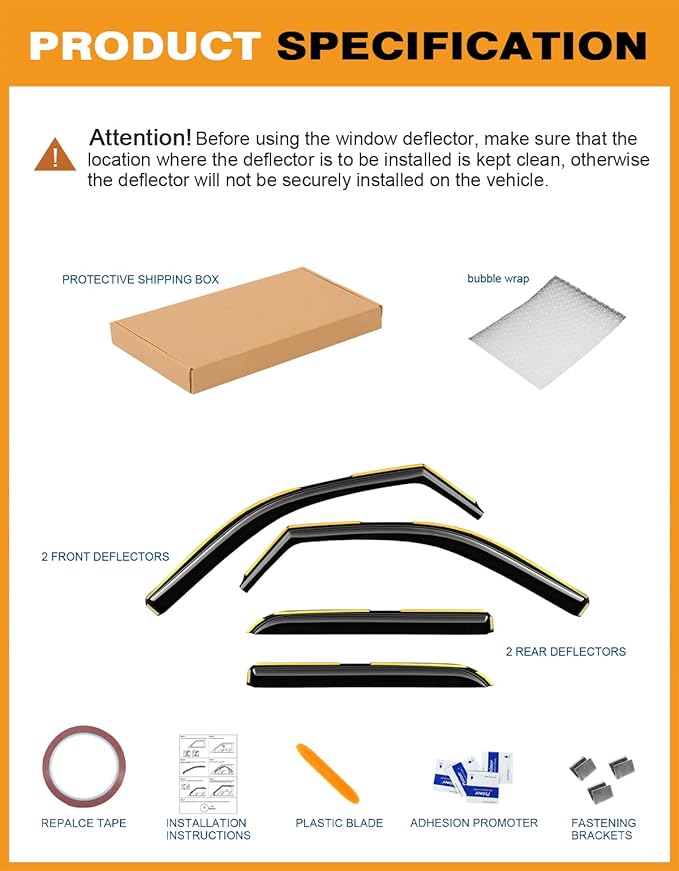 in-Channel Window Rain Guards Fit for Dodge RAM 2500 3500 2019-2026 Crew Cab Extra Durable Truck Window Deflectors Big Horn Vent Visors Vent Shades Window Visor Exterior Car Accessories