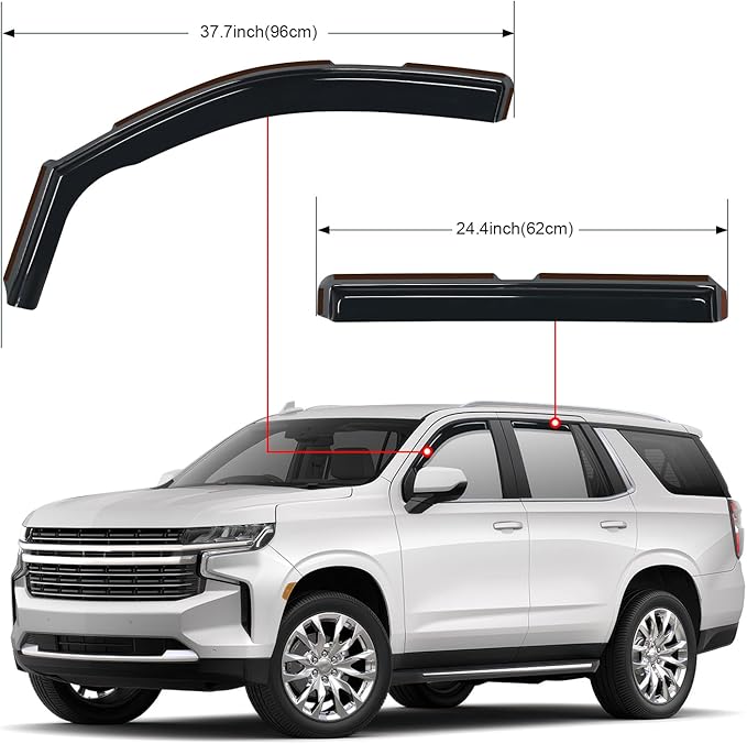 Nilight in Channel Rain Guards for Chevy Tahoe/GMC Yukon/Cadillac Escalade 2015 2016 2017 2018 2019 2020 Original Window Deflectors, Vent Window Visors-4PCS