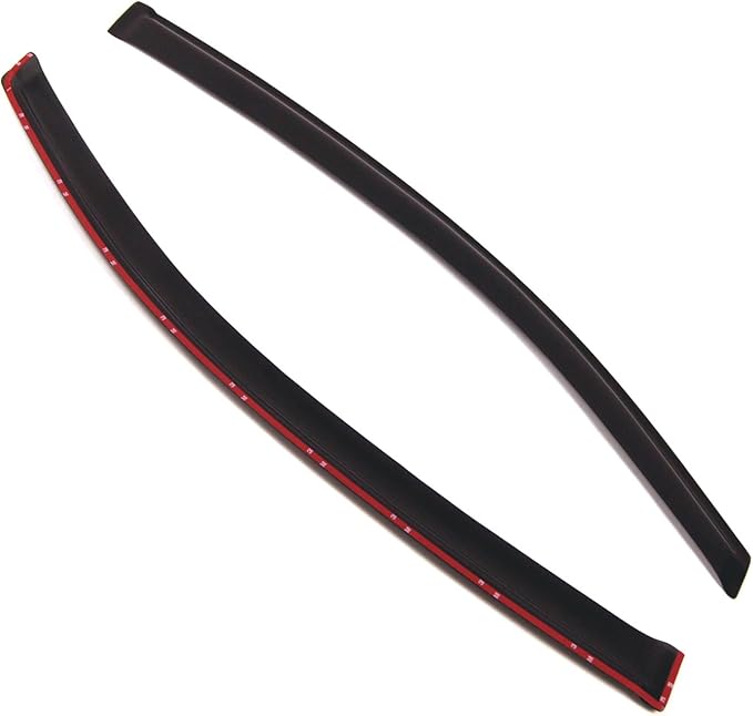 Tuningpros WD2-225 Dark Smoke 2 Pcs Set Window Visor (Outside Mount) Deflector Rain Guard Compatible with 2012-2015 Honda Civic Coupe
