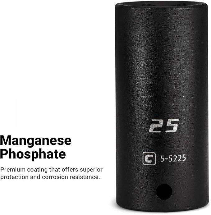 Capri Tools Deep Impact Socket, 1/2-Inch Drive, 6-Point, Metric (17 mm)