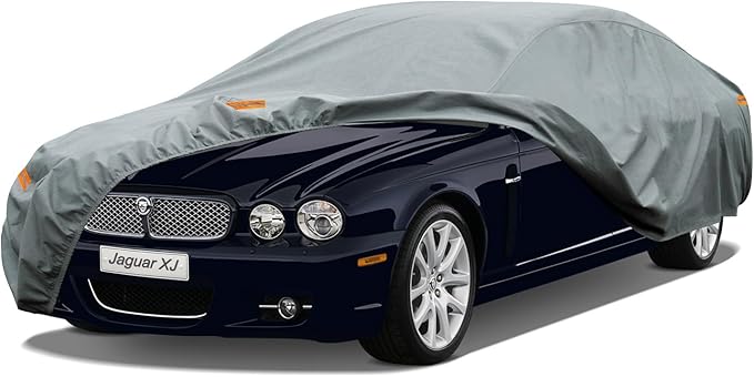 Kayme Heavy Duty Car Cover Custom Fit Jaguar XJ XJ6 XJ8 XJ12(1986-2019),Waterproof All Weather for Automobiles, Full Exterior Covers Sun Rain UV Protection.