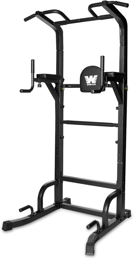 BARWING Power Tower Pull Up Bar Station Adjustable Height Dip Bar Station for Home Gym Strength Training Workout Equipment 550LBS