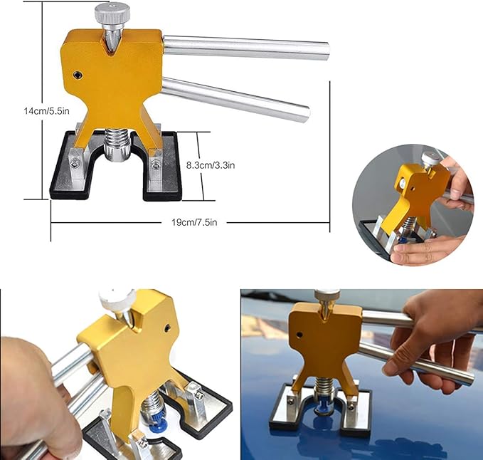 WHDZ 86PCS Paintless Dent Repair Tool Paintless dent Repair Rods Kit with Slider Hammer Dent Lifter Bridge Puller Set LED Line Board for Pop a Dent