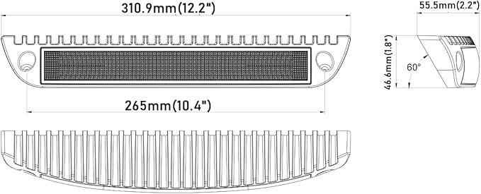 Raycharm 12.2" RV & Boat Low-Profile LED Porch Light Fixture, 40° Down Angle Focused Flood Beam, 6000K Cool-White, High Light-Output Low Ampere, Wateproof White Finish, 12V/24V, 1-Pack