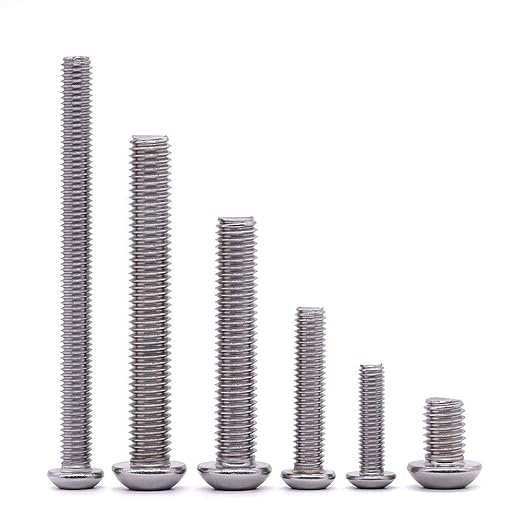 1/4-20 x 2-1/2" Button Head Socket Cap Bolts Screws, 304 Stainless Steel 18-8, Allen Hex Drive, Bright Finish, Fully Machine Thread, Pack of 15