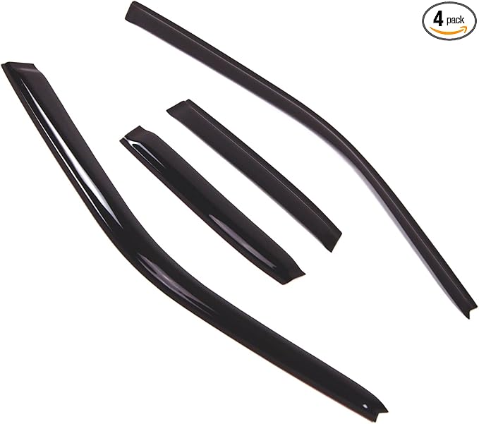TuningPros Outside Mount Window Vent Visors Rain Guards Compatible with Infiniti G20 1991-1996 | Side Window Wind Deflectors Rain Shields | Smoke Tinted, 4 Pcs Set, DGWV-693