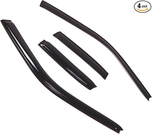 TuningPros Outside Mount Window Vent Visors Rain Guards Compatible with Infiniti G20 1991-1996 | Side Window Wind Deflectors Rain Shields | Smoke Tinted, 4 Pcs Set, DGWV-693