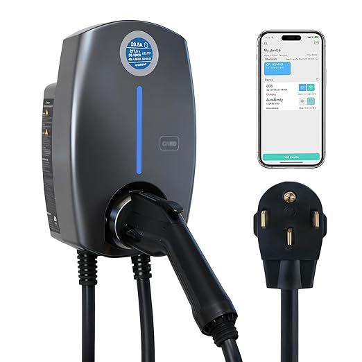 Home Smart Level 2 EV Charger up to 40 Amp, Indoor Outdoor Fast Charging Station with NEMA 14-50 Plug for All J1772 Electric Vehicles, Wi-Fi and Bluetooth Enabled EVSE, 25-Foot Cable