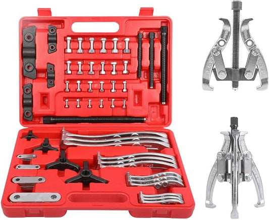 CMTOOL Gear Puller Set, 3'' 4'' 6'' 8'' Bearing Puller Kit, Heavy Duty 2 Jaw 3 Jaw Pulling Tool Kit for Pulley Gear Bearing Flywheel Removal, CR-V Steel