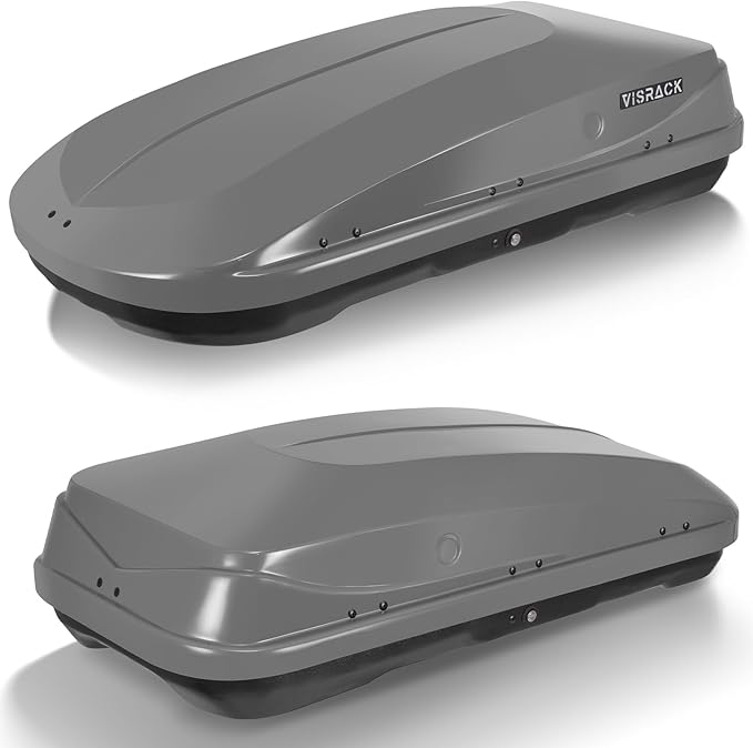 Hard Shell Roof Cargo Carrier with Security Keys, Roof Box, Cargo Box, 56 (L) x 30 (W) x 13.7(H) Inches, 13 Cubic Feet (Tool-Free Install), Gray