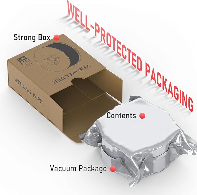 YESWELDER Flux Core Gasless MIG Welding Wire, E71T-GS Mild Carbon Steel .035-Inch Diameter 2-Pound, Strong ABS Plastic Spool Welding Wire