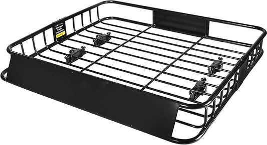 FORWODE 250LBS. Roof Rack Carrier Basket, 43" x 50" x 6" Universal Rooftop Cargo Luggage Rack Basket for Car, SUV, Truck