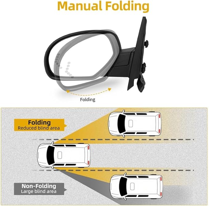 DWVO Passenger Side Power Heated Mirror for 2007-2013 Chevy Silverado & GMC Sierra, 2014 2500HD/3500HD, Tahoe, Suburban, Avalanche, Yukon XL Denali with LED Turn Signal, Telescoping & Manual Folding