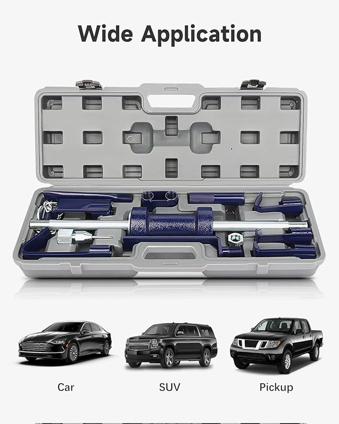 13LBS Dent Puller w/Slide Hammer Auto Body Truck Repair Automotive Hammer Puller Repair Frame Set with Carrying Case (18 PCS)