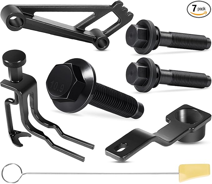 Timing Belt Tools Set for Ford 4.6L, 5.4L & 6.8L 3V Engines, Cam Phaser Holder & Mounting Bolt Tool, Timing Chain Locking Tool, Valve Spring Compressor Tool, Crankshaft Positioning & Pulley Bolt Tool