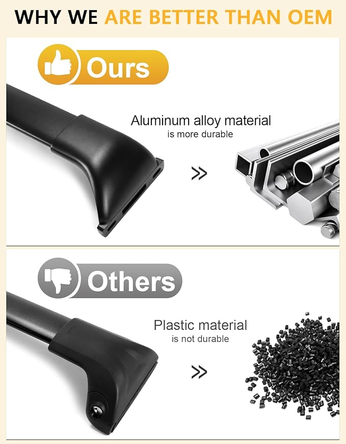 Tuyoung All-Aluminum Roof Racks Cross Bars Compatible with Ford Escape 2013 2014 2015 2016 2017 2018 2019, 220lbs Heavy Duty Aluminum Crossbar Roof Rail Cargo Carrier Rooftop Car Black Accessories