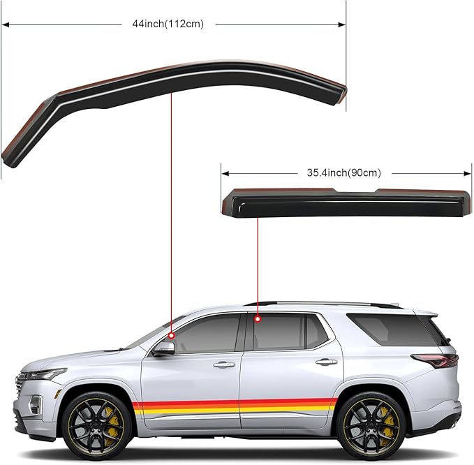 Nilight Durable in Channel Rain Guards for Chevrolet (Chevy) Traverse 2018 2019 2020 2021 2022 2023 Window Deflectors, Vent Window Visors-4pcs