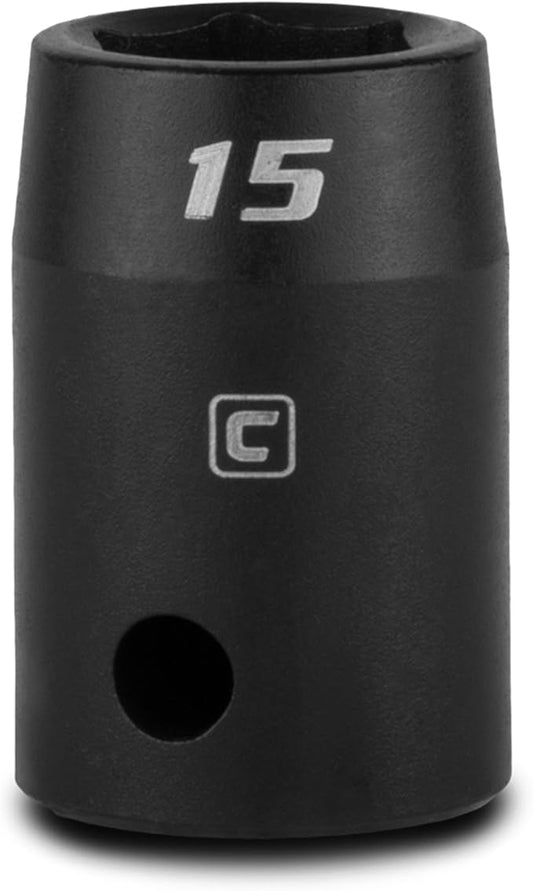 1/2 in. Drive 15 mm 6-Point Metric Shallow Impact Socket