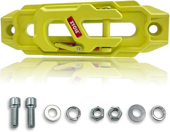 Winch Fairlead with Tow Hook,7075 Aluminum Hawse Fairlead with High Strength Alloy Steel Forged Winch Hook, 20000lb Winch Fairlead Hook (Green)