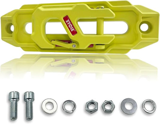 Winch Fairlead with Tow Hook,7075 Aluminum Hawse Fairlead with High Strength Alloy Steel Forged Winch Hook, 20000lb Winch Fairlead Hook (Green)