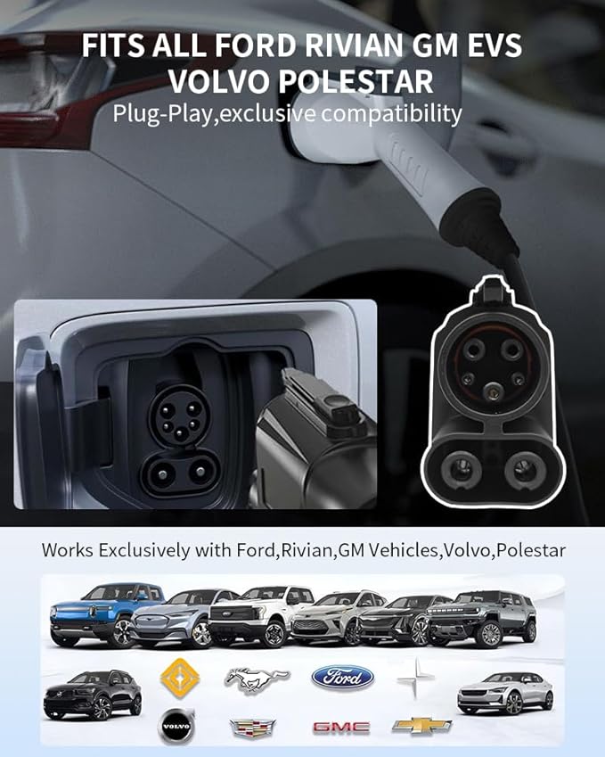 NACS to CCS Adapter, Tesla Supercharger Adapter [Max 500A, 1000V] fit for Rivian,Ford,Mustang,GM EVs,Volvo,Polestar,fit for Tesla V1/V2/V3/V4 DC