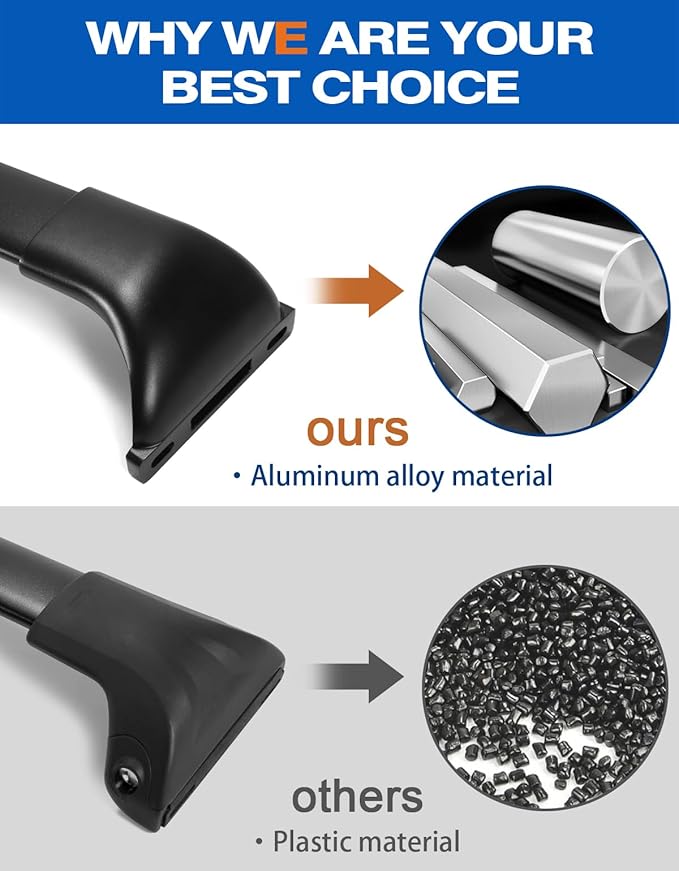 Roof Rack Cross Bars 220lbs Compatible with Cadillac XT4 2019-2025,Heavy Duty All-Metal Aluminum Roof Rails Crossbars Cargo Canoe Black Rooftop Cargo Carrier Luggage.