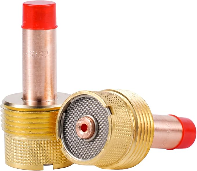 Large TIG Gas Lens Collet Body 45V64 3/32"&2.4mm TIG Collet 10N24 for TIG Welding Torch WP-17, 18 & 26 Series Consumables 7-pk
