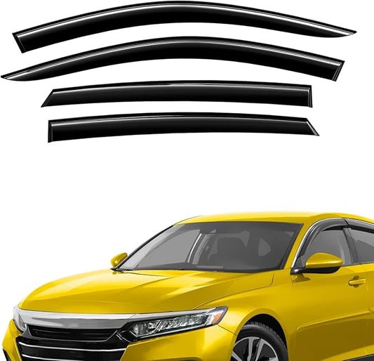 Extra Durable Window Deflectors Tape-On Window Visors Rain Guards Fit for Honda Accord 2018-2022, Sun Visors, Wind Vent for Shades, Exterior Car Accessories - 4pcs. AG0183