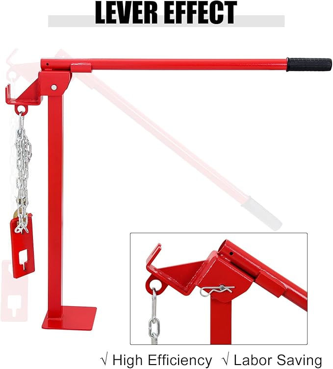 T Post Puller Fence Post Puller Heavy Duty Fence Post Puller with Lifting Chain & T Post Puller Plate Puller T Post Puller for Round Fence Posts T Stakes Sign Post & Tree Stump,Combined Type