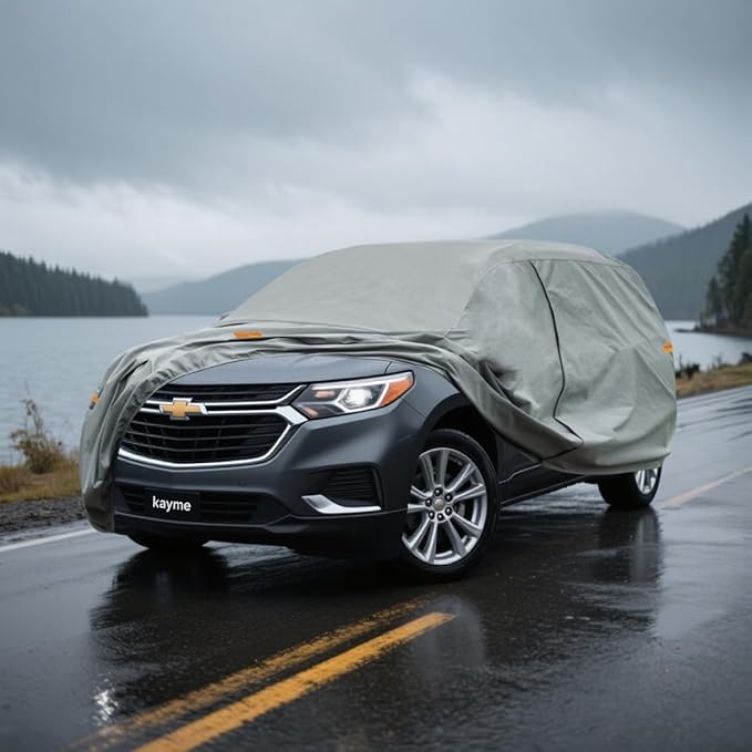 Kayme Heavy Duty SUV Car Cover Custom Fit Chevrolet Traverse Waterproof All Weather for Automobiles, Full Exterior Covers Sun Rain UV Protection.（Deliver About 3-10 Days）