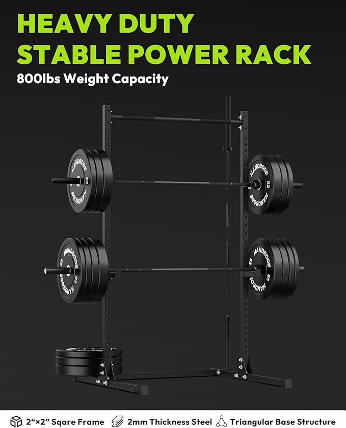 Power Cage with Pull Up Bar, Multi-Functional Squat Rack for Home Gym, Heavy Capacity Adjustable Power Rack Fit 6 FT, 7 FT Barbell, Weightlifting, Strength Training, Bench Press, Fitness