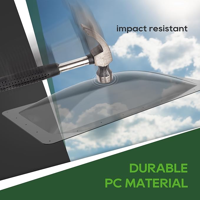 RVGUARD RV Skylight Replacement, 18" x 34" Outer Dimension Skylight Fits All Standard 14" x 30" Openings, RV Skylight for Camper Trailer Fifth Wheel Truck, UV Resistant, Impact Resistant, Smoke
