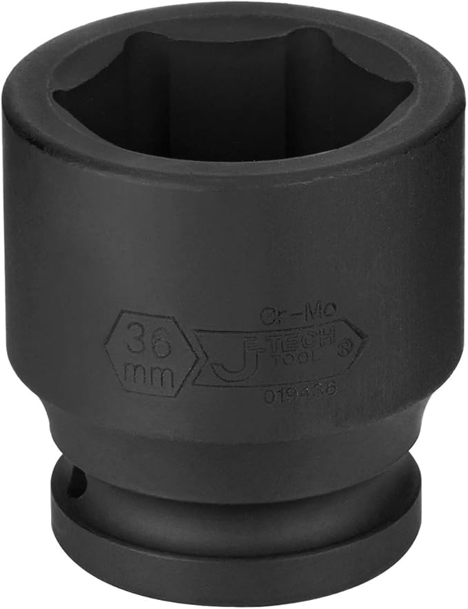 Jetech 3/4 Inch Drive 36mm Standard Impact Socket, Made with Chrome Molybdenum Alloy Steel, Heat Treated, 6-Point Design, Metric