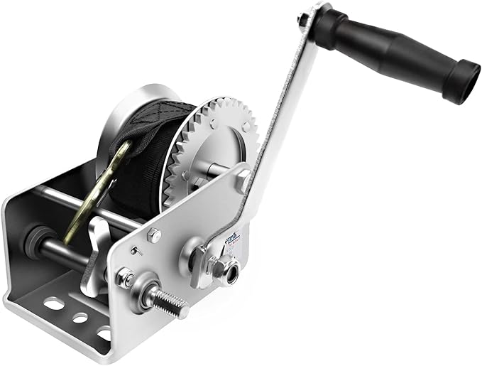 2500lbs Hand Winch Heavy Duty Boat Trailer Winch Two-Way Ratchet Gear Manual Winch Hand Crank Crane Weight Pulling for ATV Truck Towing Rope Winch